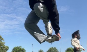 Friend's Through The Leg Dance Falls Flat