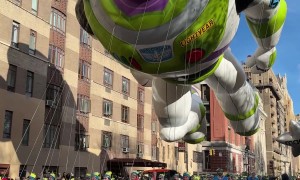 Buzz Lightyear Balloon Falls With Style During Thanksgiving Day Parade
