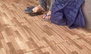 Dad Scrolls With His Toe