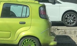 Car Stuck to Another Car