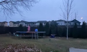 Christmas Morning Trampoline Bouncy Ball Fail