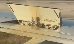 Fluid Spurting From Airplane Wing