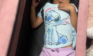 Daughter Fell Asleep In The Ottoman