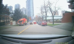 Runaway Dumpster Hits Several Cars