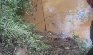 Man Flips Over Bike Trying to Drive Through Creek