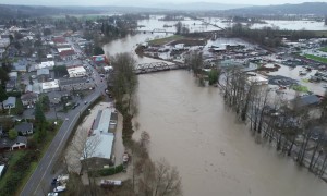 Drone Footage of Record High Flood in Downtown Snohomish, WA