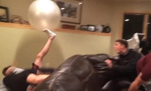 Friends Launch Little Brother Over The Couch