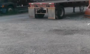 Crashing a Bike Off a Flatbed Trailer