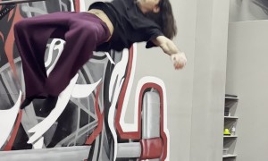 Combination Of Acrobatic Moves On Horizontal Bar