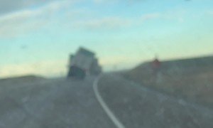 Truck Tips Over in Montana Wind