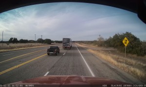Impatient Truck Veers Off Highway Into Ditch