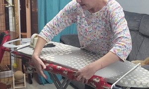 Ironing Board Hack Makes Perfect Present Wrapping Station