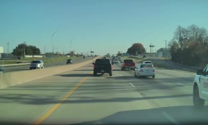 Car Falls Off Trailer While Driver Keeps Driving