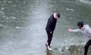 Helping a Friend Off an Icy Lake Fail
