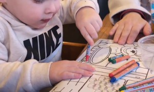 Crayon Drawing Startles Son