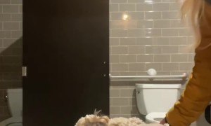 Drunk Women Laughing On The Bathroom Floor