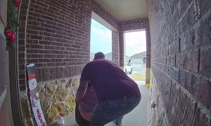 Dad Tries to Help When Woman Falls Out Front Door