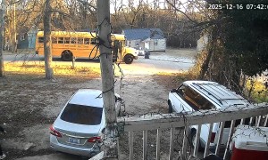 Son Dents School Bus Door With Head