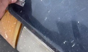 Broken Car Hood Kept Closed With Latches