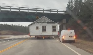 House Hits Highway Overpass in Yarmouth