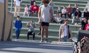 Athlete Hits Face on Double Back Flip