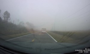 Florida Driver Attempts Dangerous Pass in Heavy Fog