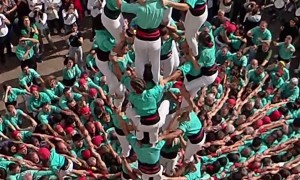 Nine Level Human Tower at All Saints Day Celebration