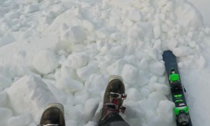 Skier's Wipeout Caught on Helmet  Cam