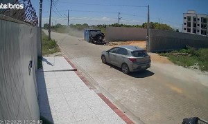 Runaway Boat Trailer Collides With Container