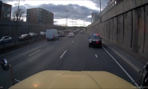 Police Chase Caught on Trucker's Dashcam
