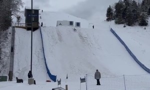 High-Flying Skier Crashes on Landing