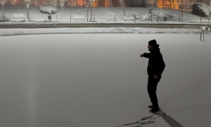 Dancing Man Falls Through Frozen Water