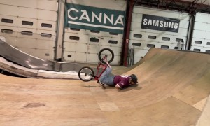 BMX Backflip Fail Lands On Face