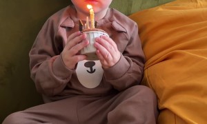 Kiddo Almost Ate His Birthday Candle