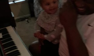 Baby Aliyah Plays Piano with Grandpa
