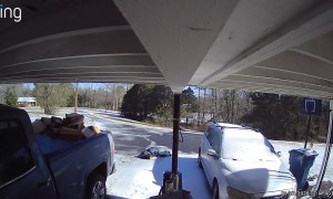 Woman Slips and Falls on an Icy Driveway
