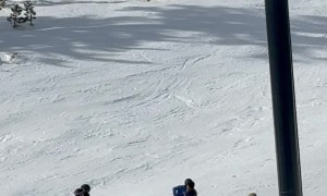 Dangling Snowboarder Falls From Mammoth Mountain Lift
