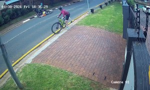 Motorbike Collides With Bicyclist
