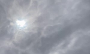 Delivery Drone Drops Package On Sidewalk