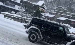 Skier Pulled By Dogs Through Downtown Gatlinburg