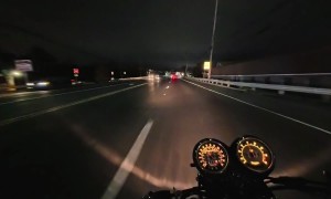 Swerving To Avoid Turning Car During Nighttime Motorcycle Ride