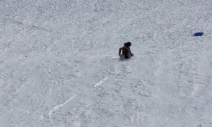 Freestyle Sledding Flip And Backward Ride To The Finish Line