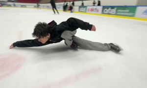 Guy Does Ice Skating Trick and Trips Another Skater