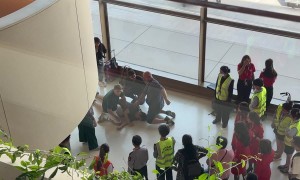 Man Passes Out at Cambodian Airport