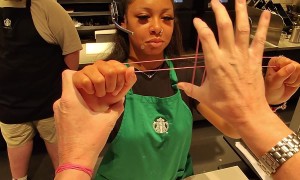 Close-Up Rubber Band Magic With the Barista