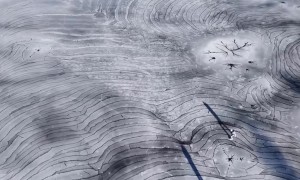 Friends Skating on a Frozen River