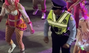 NOLA Mardi Gras Dancing Police Officer