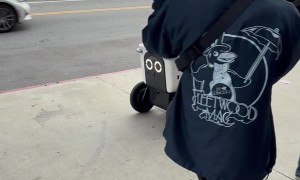 Delivery Robot Joins Human Protest