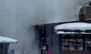Controlled Avalanche at Cheget Glade Ski Resort
