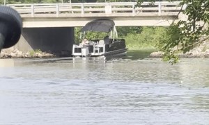 Pontooners Forget to Lower Canopy